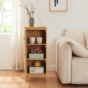 Sideskab med 3 døre Ypäjä 82x33x27 cm bambus [en.casa].