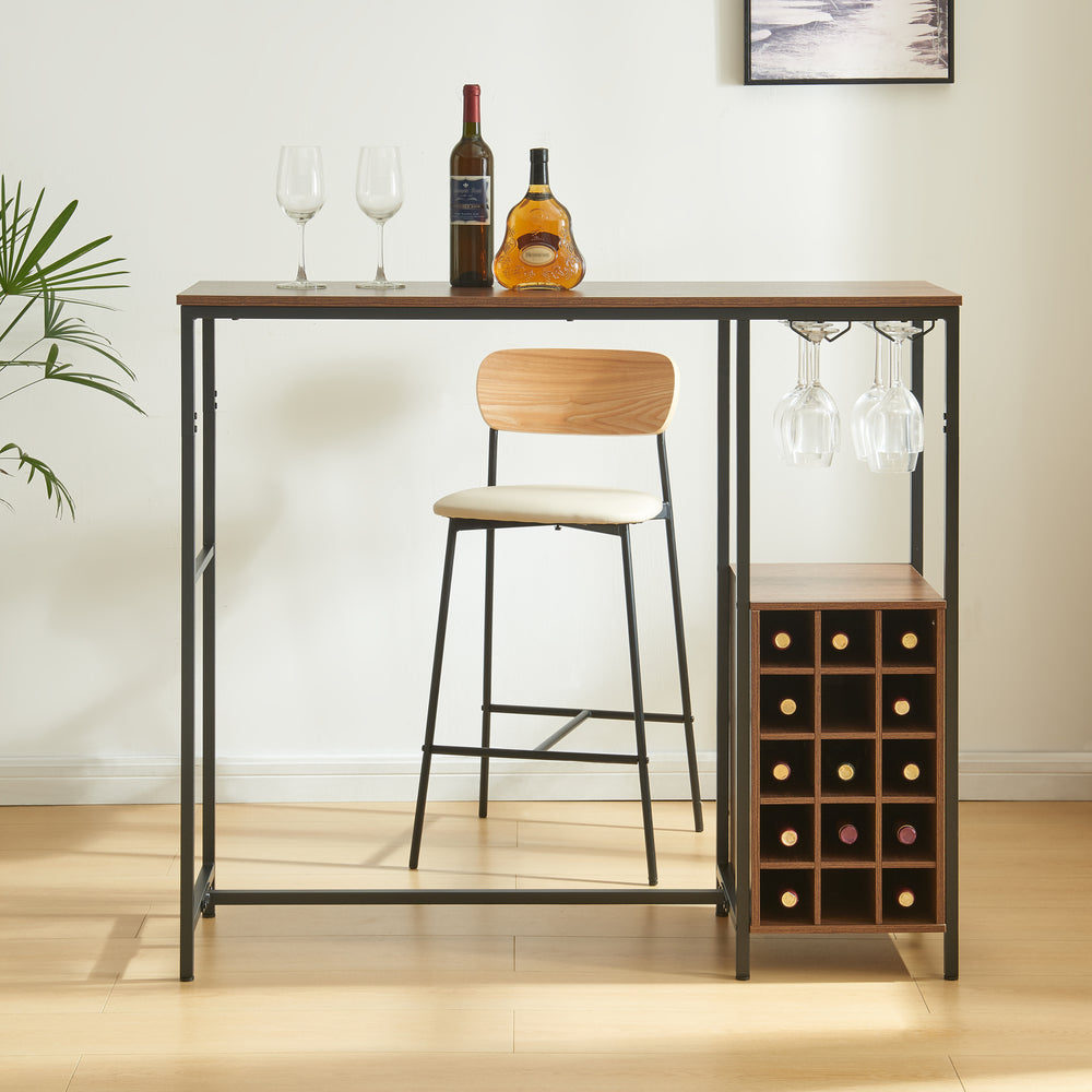 Bartabel Trøndelag 120x40x105 cm med vinreol til 15 flasker [en.casa] - premiumXL