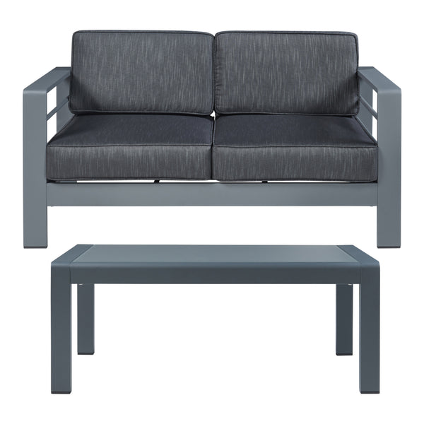 Udendørs bænk med bord Avise Aluminium [casa.pro]