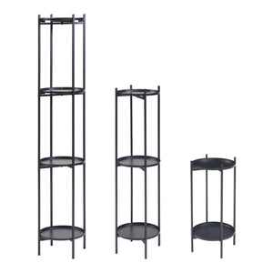 Planteholder Tuusula 3 stk. sæt Metal Sort [en.casa]
