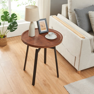 Sidebord Mippeena 54xØ50 cm sort/valnød [en.casa]