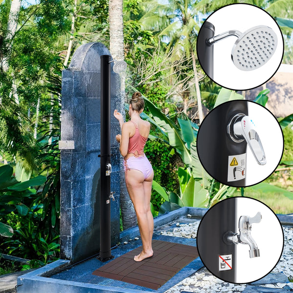 Solcellebruser Frerievn med fodbruser 215 cm 18L [casa.pro]