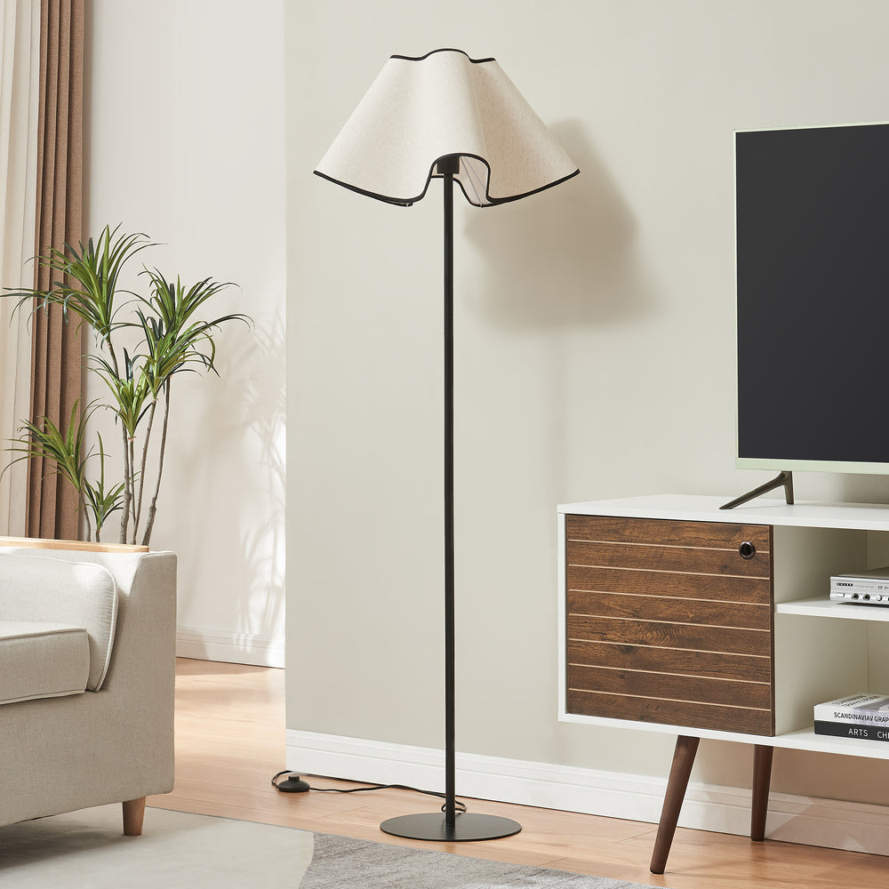 Gulvlampe Ashton 153cm Sort/Hvid [lux.pro] - premiumXL