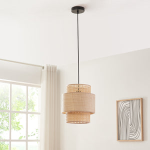 Biggar pendellampe rattan-look/flettet mønster [lux.pro]