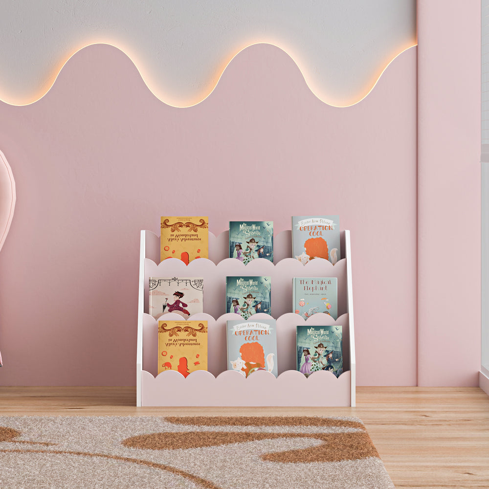 Børnehylde Vestnes 48x61x30 cm Cotton Candy/White [en.casa]