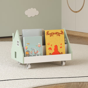 Mobil børnehylde Vipsali 50x33x34 cm mintgrøn/hvid [en.casa]