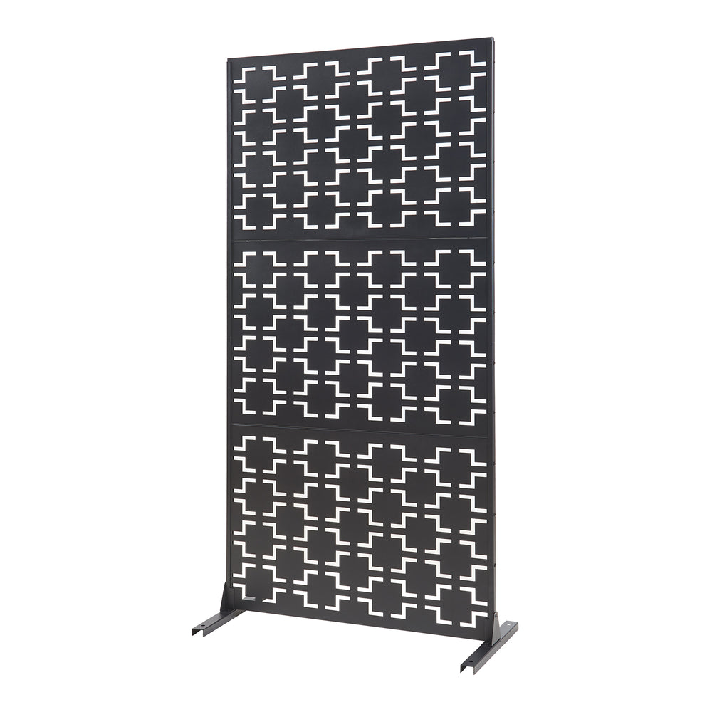 Indendørs rumdeler Aaskis stål 200x100x50 cm sort [casa.pro] - premiumXL