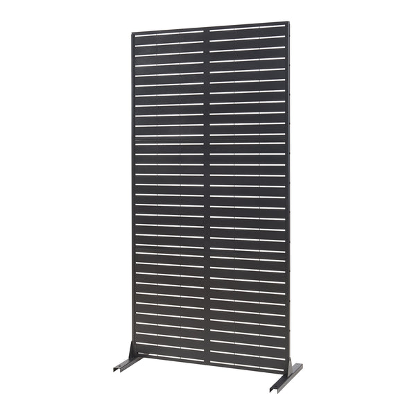 Indendørs skillevæg Trolu stål 200x100x50 cm sort [casa.pro]