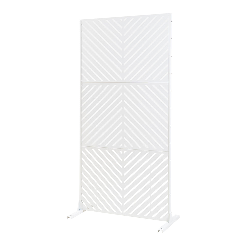 Indendørs rumdeler Kekan stål 200x100x50 cm hvid [casa.pro] - premiumXL