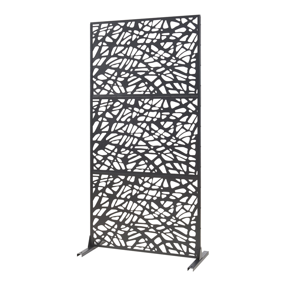 Indendørs rumdeler Poskind stål 200x100x50 cm sort [casa.pro] - premiumXL