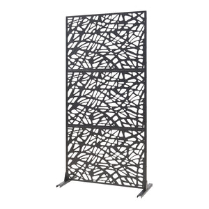 Indendørs skillevæg Poskind stål 200x100x50 cm sort [casa.pro]