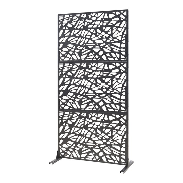 Indendørs skillevæg Poskind stål 200x100x50 cm sort [casa.pro]