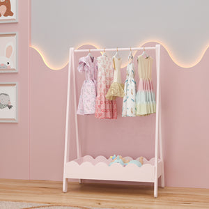 Børnegarderobe Vestnes 99x66x38 cm Candyfloss [en.casa]