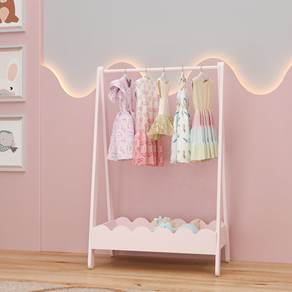 Børnegarderobe Vestnes 99x66x38 cm Candyfloss [en.casa]