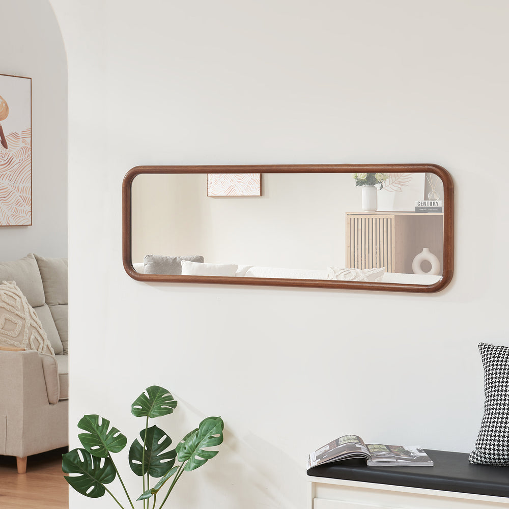 Vægspejl Ristijarvi 120x40 cm Brun [en.casa] - premiumXL