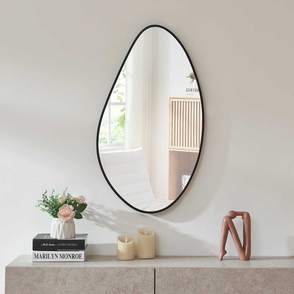 Vægspejl Orland 82x46 cm Sort [en.casa] - premiumXL