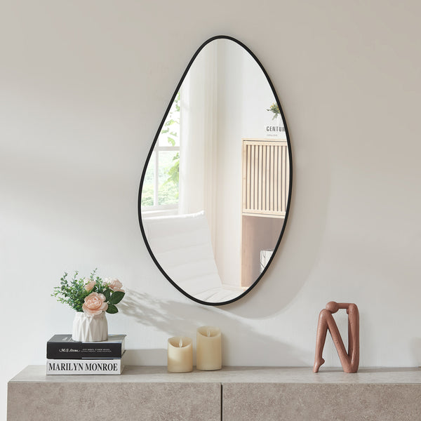 Vægspejl Orland 82x46 cm sort [en.casa]