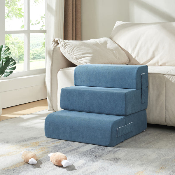 Kæledyrstrappe Joelerhatra 4-delt 45x50x45 cm Cord Blue [en.casa]