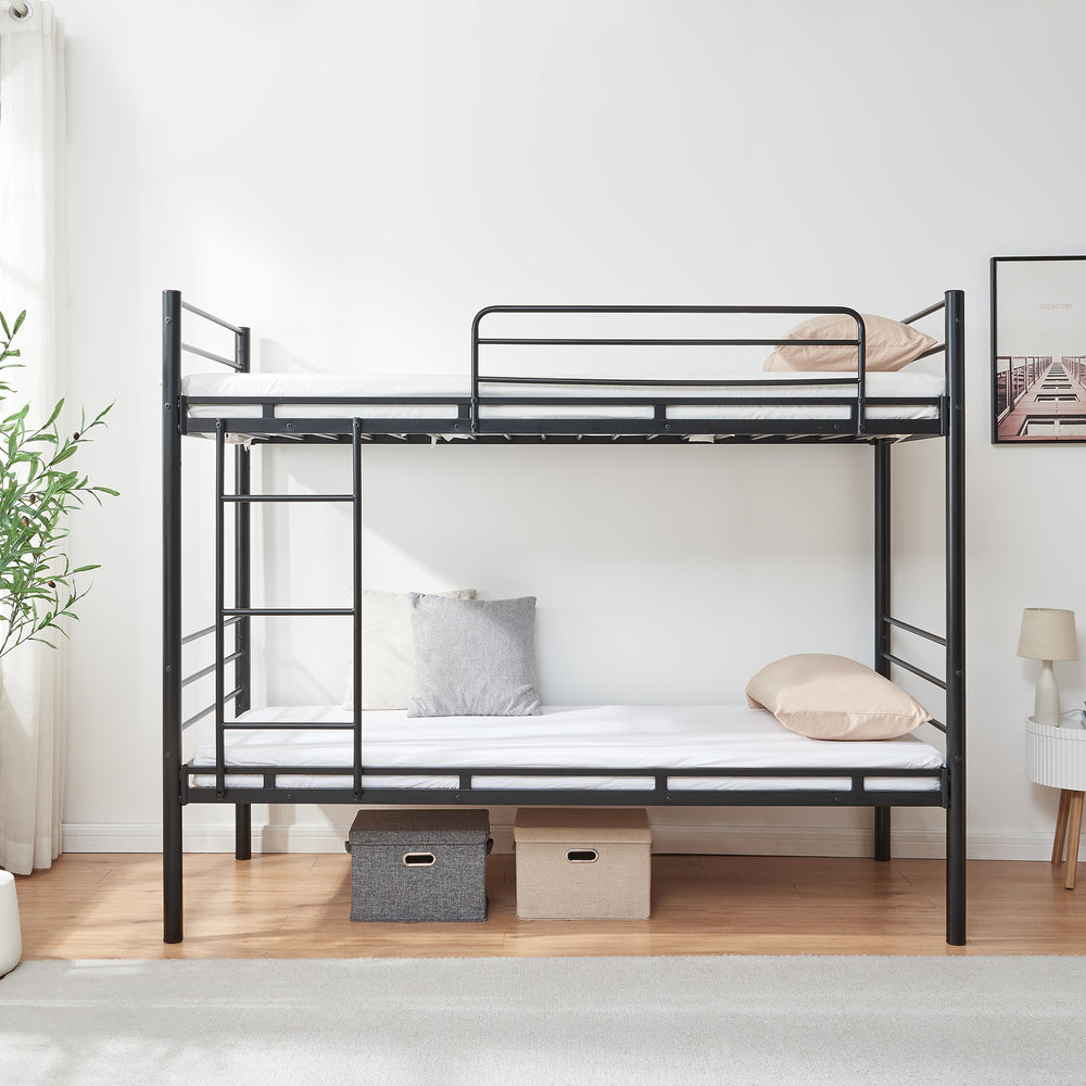 Metal køjeseng Bevapis 90x200 cm sort [en.casa]