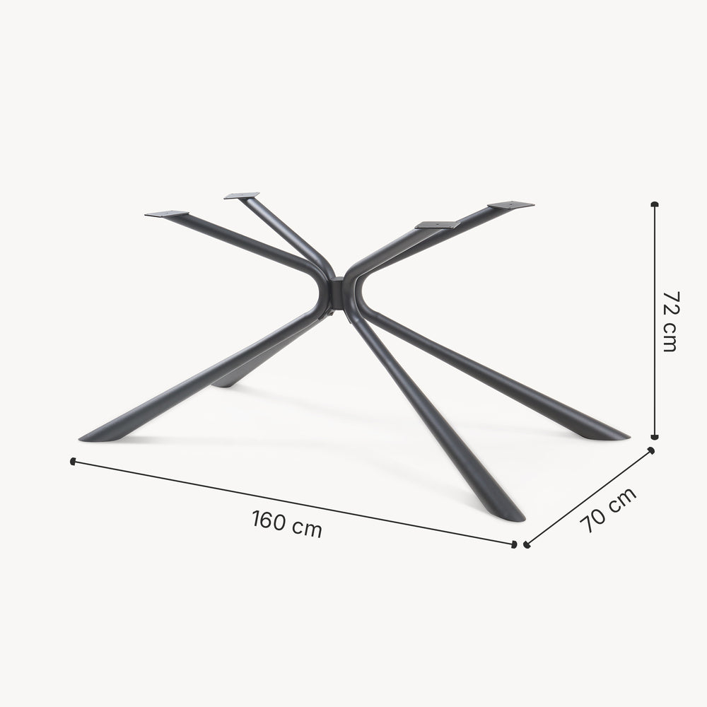 Bordstel Havosanlurg stål 160x70x72 cm sort [en.casa] - premiumXL