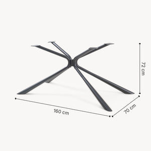 Havosanlurg stålbordstel 160x70x72 cm sort [en.casa]