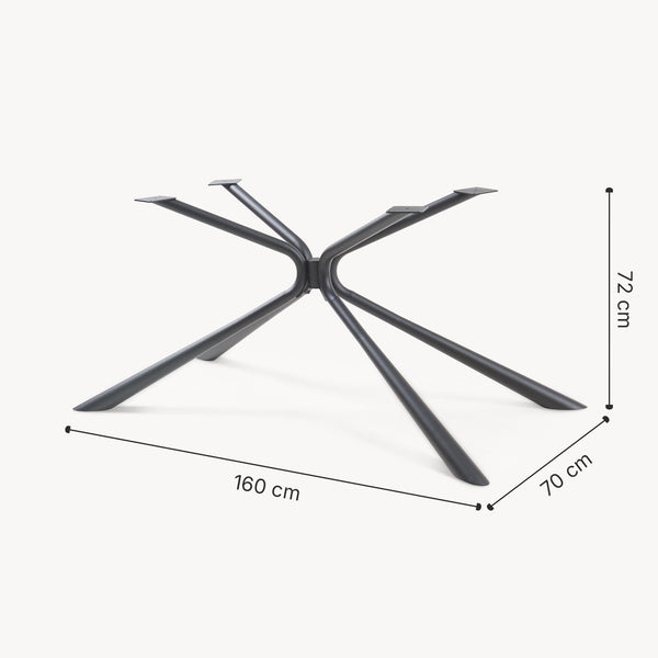 Havosanlurg stålbordstel 160x70x72 cm sort [en.casa]