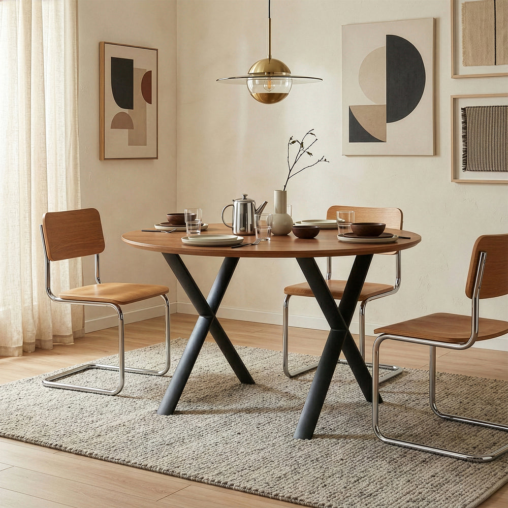 Klixjö bordstel sæt af 2 stål 72x70x10 cm sort [en.casa]