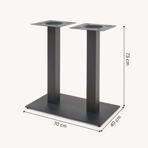 Bordstel Vadejord stål 70x40x73 cm sort [en.casa]