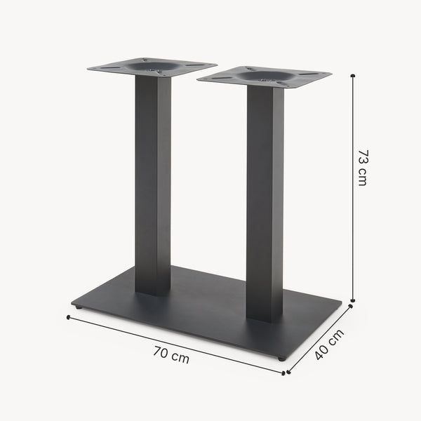 Bordstel Vadejord stål 70x40x73 cm sort [en.casa]