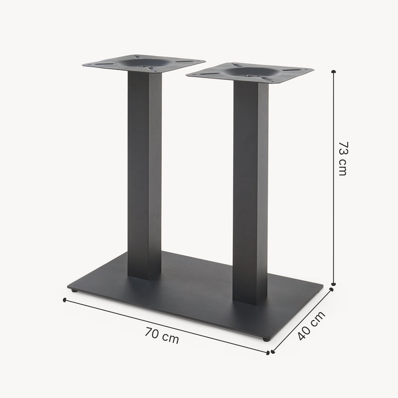 Målskitse Bordstel Vadejord stål 70x40x73 cm sort [en.casa]