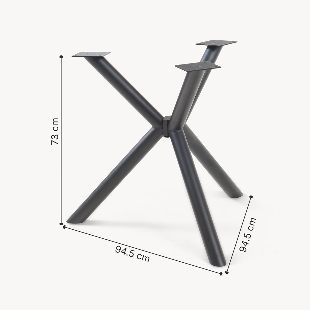 Bordstel Viserinna stål 94,5x94,5x73 cm sort [en.casa] - premiumXL