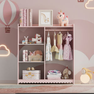 Børnegarderobe Vestnes 90x80x38 cm Cotton Candy/White [en.casa]