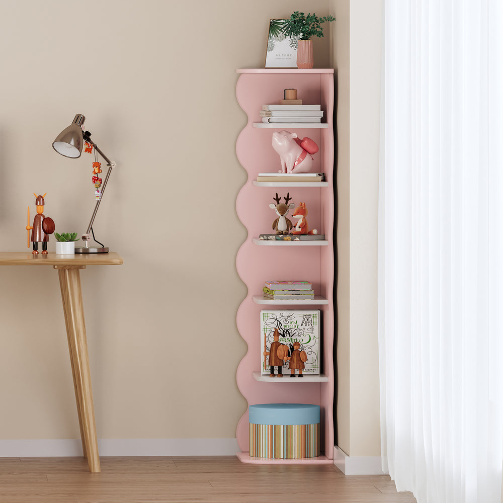 Børn - hjørnehylde Vestnes 108x27x27 cm Cotton Candy/Hvid [en.casa] - premiumXL