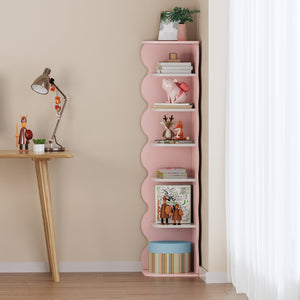Børnehjørnehylde Vestnes 108x27x27 cm Cotton Candy/White [en.casa]