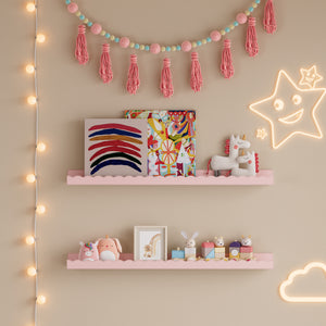 Væghylde til børn sæt med 2 Vestnes 60x10x5 cm Candyfloss [en.casa]