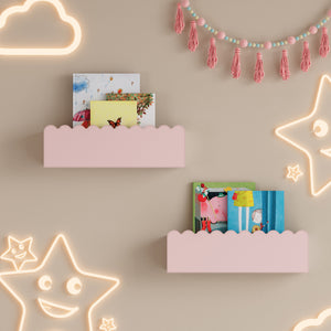 Væghylde til børn sæt med 2 Vestnes 40x10x10 cm Candyfloss [en.casa]