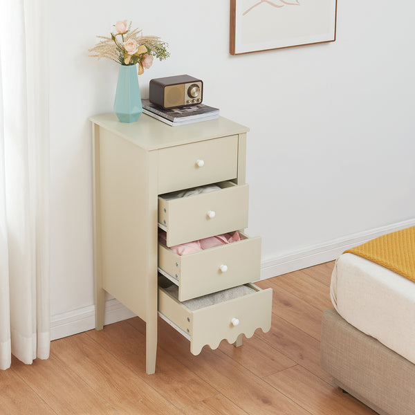 Luspoo kommode med 4 skuffer 82x40x40 cm cremehvid [en.casa]