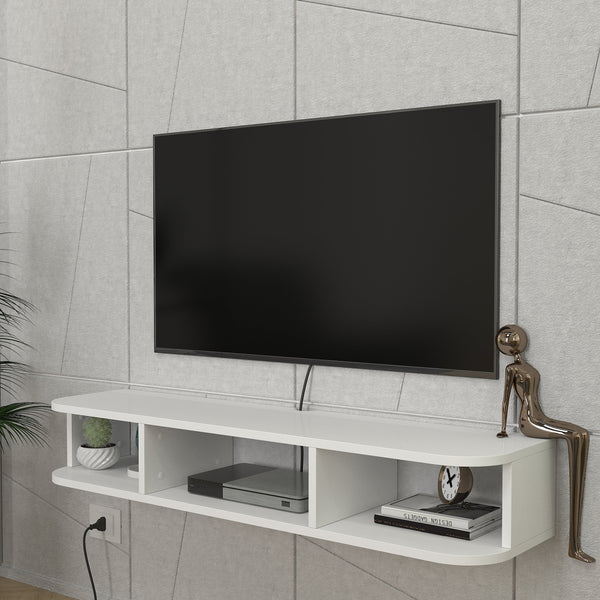 Hængende tv-lowboard Oundsvas 120x30x19 cm Hvid [en.casa]