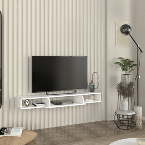Hængende TV-lowboard Aar 135x30x16 cm Hvid [en.casa]