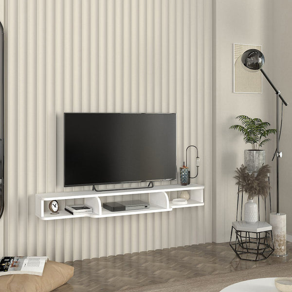Hængende TV-lowboard Aar 135x30x16 cm Hvid [en.casa]