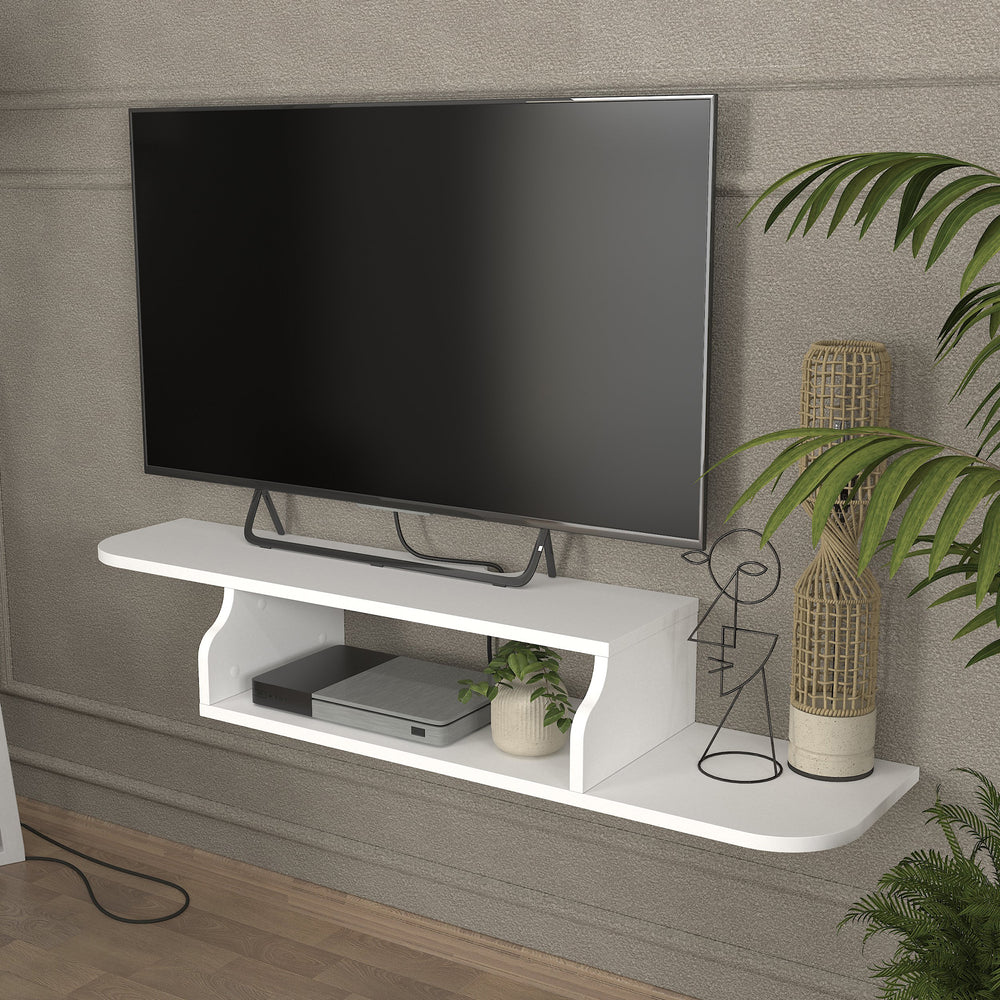 TV - lav skænk væghængt Kershaby 120x30x19 cm hvid [en.casa] - premiumXL