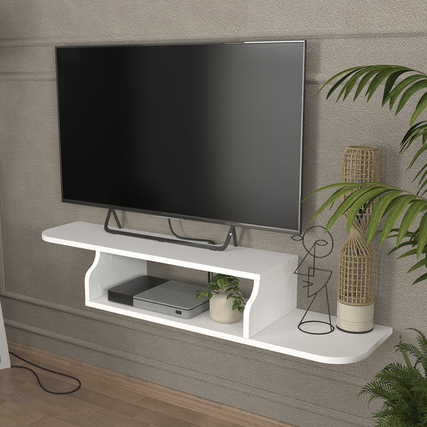 Hængende TV-lowboard Kershaby 120x30x19 cm Hvid [en.casa]