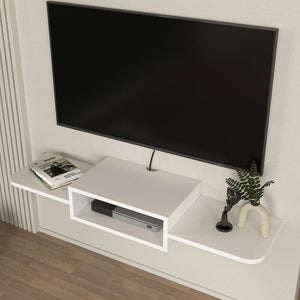Hængende tv-hylde Tar 115x30x16 cm Hvid [en.casa]