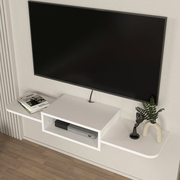Hængende tv-hylde Tar 115x30x16 cm Hvid [en.casa]