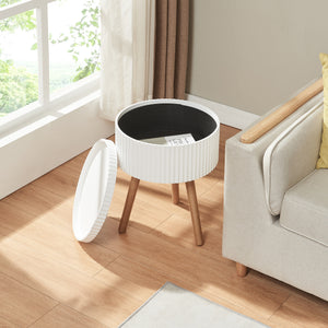 Bongard sidebord med opbevaringsplads Ø38x48 cm Hvid [en.casa]