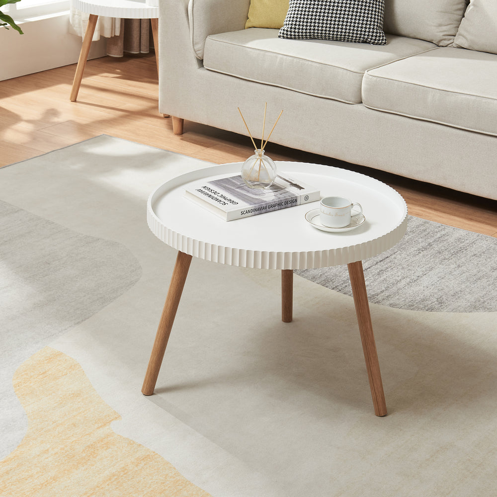 Sofabord Bongard Ø60x45 cm Hvid [en.casa] - premiumXL