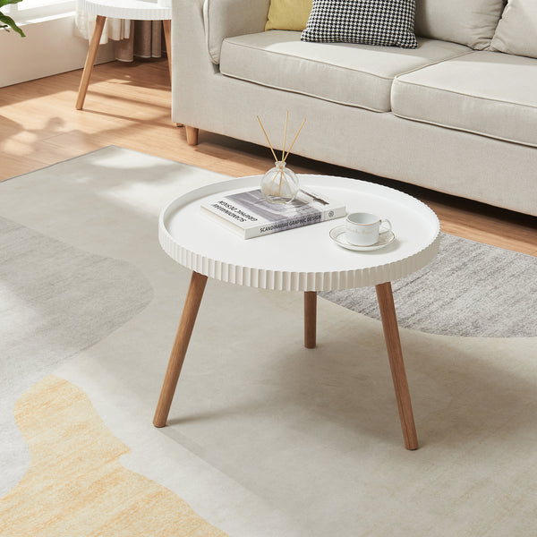 Sofabord Bongard Ø60x45 cm hvid [en.casa]