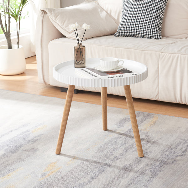 Sidebord Bongard Ø50x45 cm hvid [en.casa]
