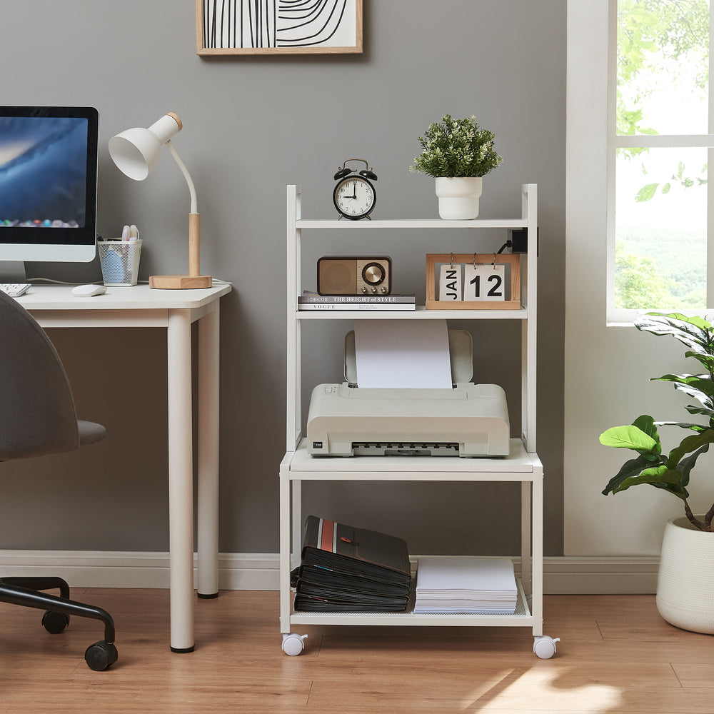 Rullebord til printer Svanaldsvipp 100x55x38 cm Hvid [en.casa] - premiumXL