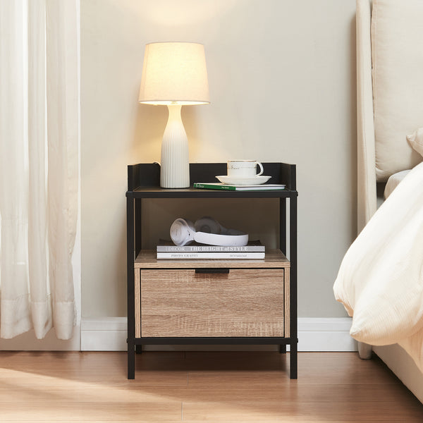 Sengebord Belana 51x40x35 cm sort/eg-look [en.casa]